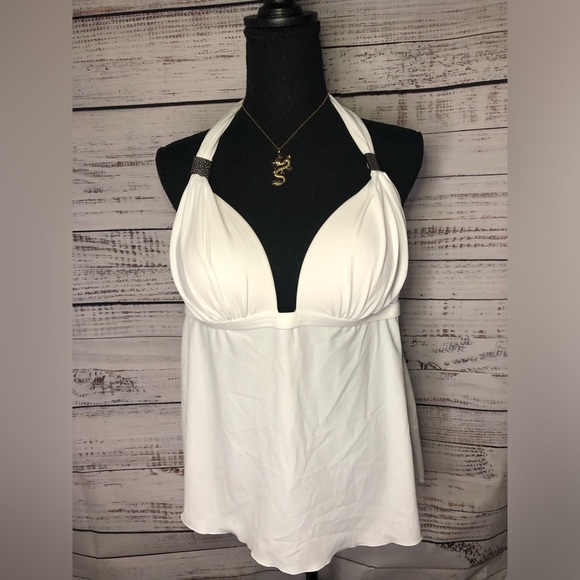 VENUS Goddess Enhancer White Swim Top Tankini size 14 NWOT - Picture 4 of 11